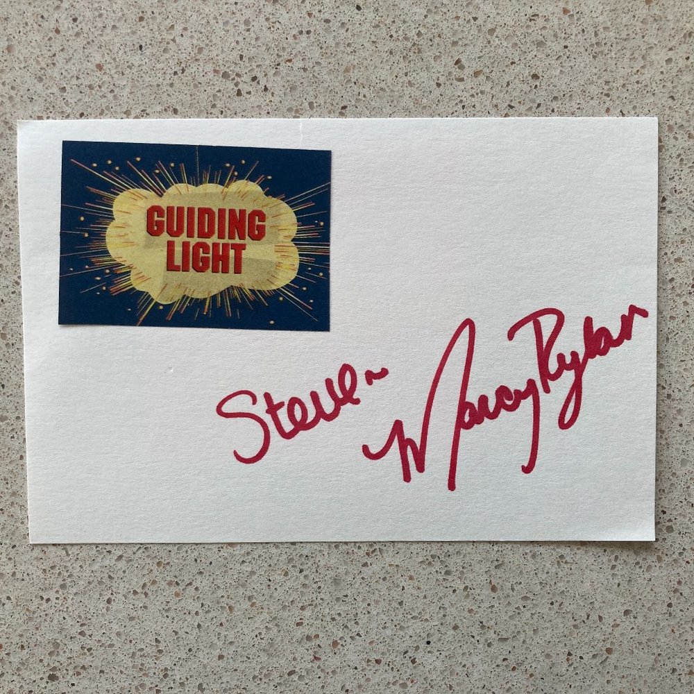 Marcy Rylan Signed /Inscribed Index Card 4X6 Lizzie Spaulding Guiding Light Emme